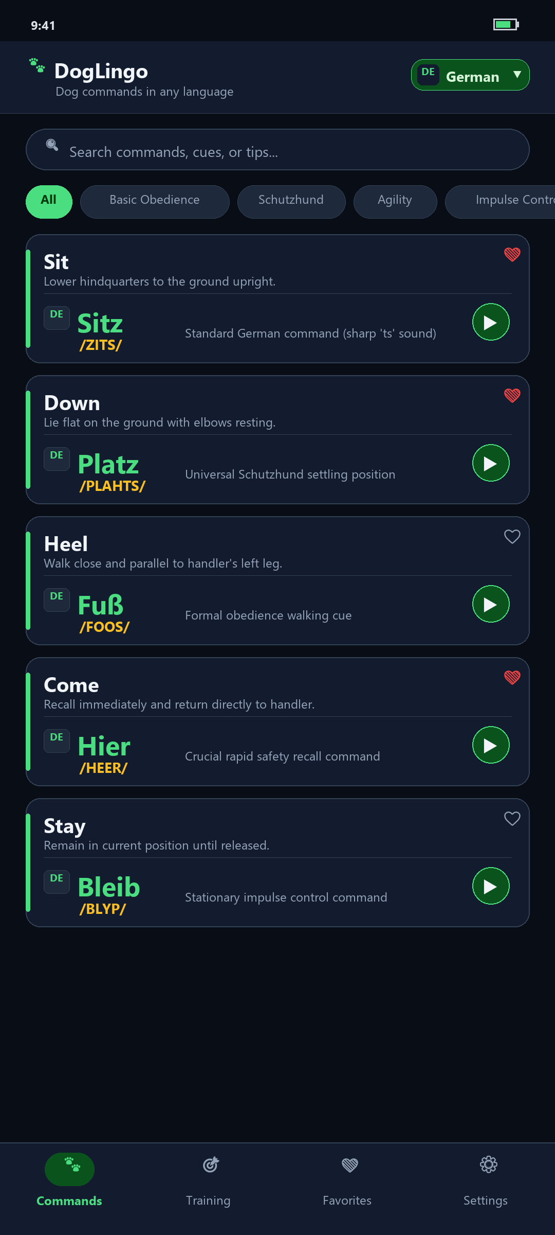 Acoustic Command Library